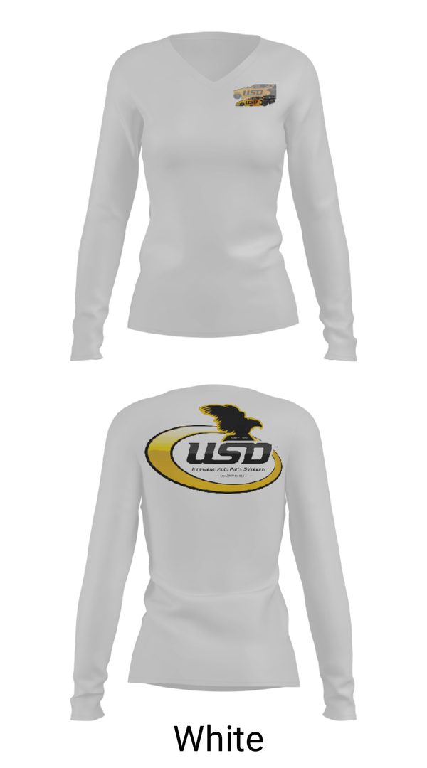 Women's Long Sleeve Vneck Shirt, USD INC., , Teamtime, Team time, sublimation, custom sports apparel, team uniforms, spirit wear, spiritwear, sports uniforms, custom shirts, team store, custom team store, fundraiser sports, apparel fundraiser