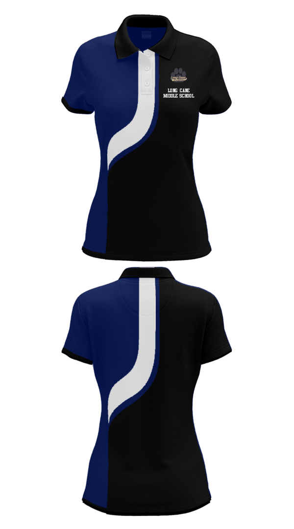 Women's Short Sleeve Performance Polo, Long Cane Middle School, Spirit Store, Teamtime, Team time, sublimation, custom sports apparel, team uniforms, spirit wear, spiritwear, sports uniforms, custom shirts, team store, custom team store, fundraiser sports, apparel fundraiser