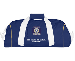 Duffle Bag, Tri-West High School Wrestling, Wrestling, Teamtime, Team time, sublimation, custom sports apparel, team uniforms, spirit wear, spiritwear, sports uniforms, custom shirts, team store, custom team store, fundraiser sports, apparel fundraiser