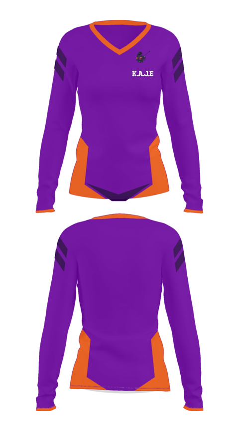 Women's Long Sleeve Vneck Shirt, K.A.J.E, , Teamtime, Team time, sublimation, custom sports apparel, team uniforms, spirit wear, spiritwear, sports uniforms, custom shirts, team store, custom team store, fundraiser sports, apparel fundraiser