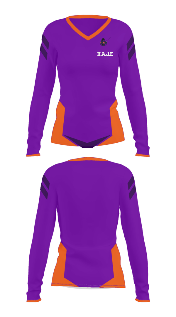 Women's Long Sleeve Vneck Shirt, K.A.J.E, , Teamtime, Team time, sublimation, custom sports apparel, team uniforms, spirit wear, spiritwear, sports uniforms, custom shirts, team store, custom team store, fundraiser sports, apparel fundraiser