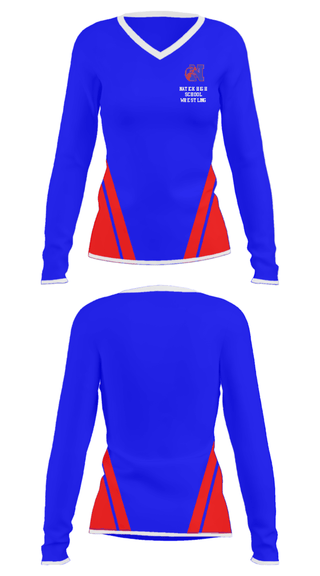 Women's Long Sleeve Vneck Shirt, Natick High School Wrestling, Wrestling, Teamtime, Team time, sublimation, custom sports apparel, team uniforms, spirit wear, spiritwear, sports uniforms, custom shirts, team store, custom team store, fundraiser sports, apparel fundraiser