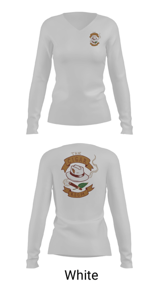 Women's Long Sleeve Vneck Shirt, The Cigar Room, , Teamtime, Team time, sublimation, custom sports apparel, team uniforms, spirit wear, spiritwear, sports uniforms, custom shirts, team store, custom team store, fundraiser sports, apparel fundraiser