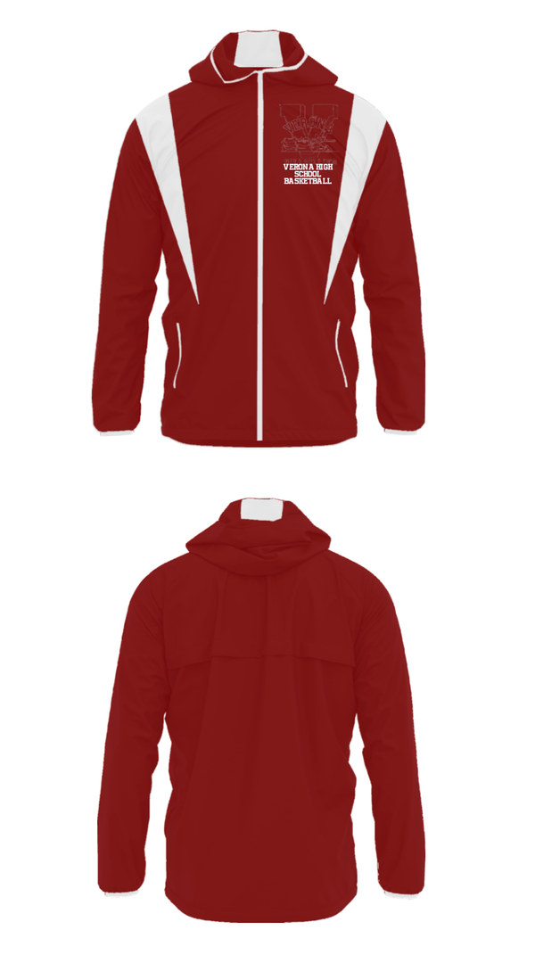 Windbreaker, Verona High School Basketball, Men's Basketball, Teamtime, Team time, sublimation, custom sports apparel, team uniforms, spirit wear, spiritwear, sports uniforms, custom shirts, team store, custom team store, fundraiser sports, apparel fundraiser