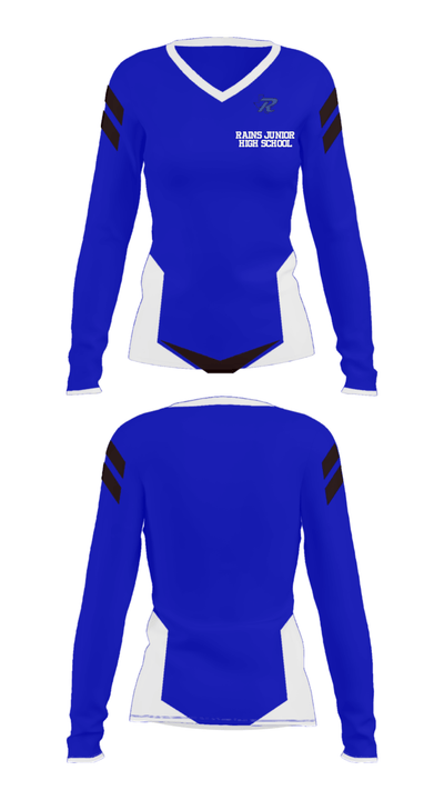 Rains Junior High School 4308150 Women's Long Sleeve V-neck Shirt - 29