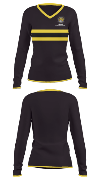 Women's Long Sleeve Vneck Shirt, Benvenue Elementary School, Spirit Store, Teamtime, Team time, sublimation, custom sports apparel, team uniforms, spirit wear, spiritwear, sports uniforms, custom shirts, team store, custom team store, fundraiser sports, apparel fundraiser