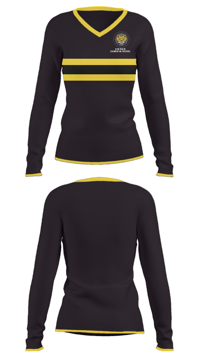 Benvenue Elementary School 94849998 Women's Long Sleeve V-neck Shirt - 31