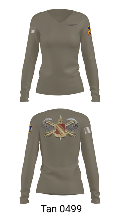 2-44 Air Defense Artillery Regiment 13491150 Women's Long Sleeve V-neck Shirt - 39