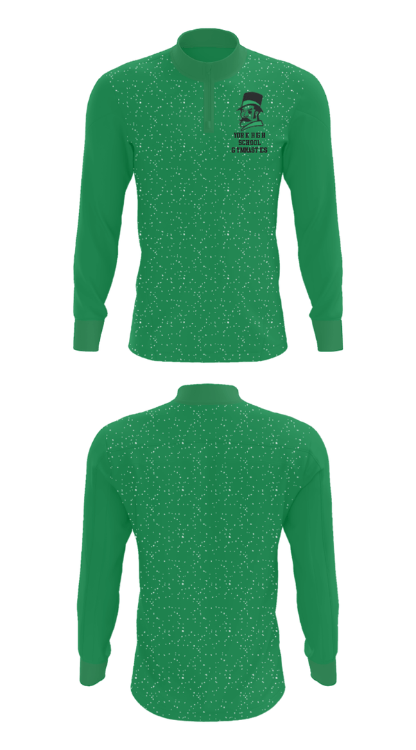 Quarter Zip Jacket, York High School Gymnastics, Spirit Store, Teamtime, Team time, sublimation, custom sports apparel, team uniforms, spirit wear, spiritwear, sports uniforms, custom shirts, team store, custom team store, fundraiser sports, apparel fundraiser