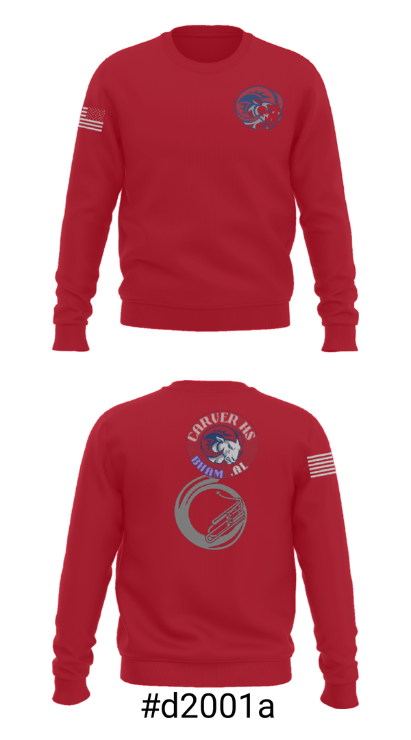 Crew Neck Sweatshirt, Carver rams, Football, Teamtime, Team time, sublimation, custom sports apparel, team uniforms, spirit wear, spiritwear, sports uniforms, custom shirts, team store, custom team store, fundraiser sports, apparel fundraiser
