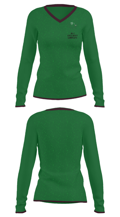 M&J GREENERY LANDSCAPE 54275960 Women's Long Sleeve V-neck Shirt - 31