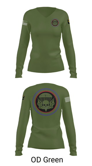 Women's Long Sleeve Vneck Shirt, , Army, Teamtime, Team time, sublimation, custom sports apparel, team uniforms, spirit wear, spiritwear, sports uniforms, custom shirts, team store, custom team store, fundraiser sports, apparel fundraiser