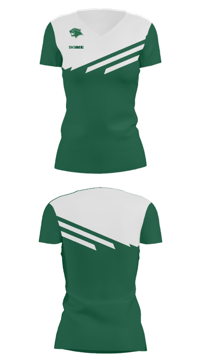 Westland High School Swimming 16127862 Women's Short Sleeve V-neck Shirt - 24