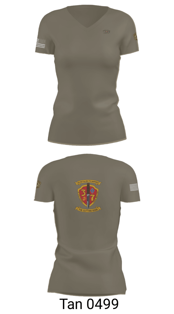 Women's Short Sleeve Vneck Shirt, 3rd. Battalion 7th. Marines, Marines, Teamtime, Team time, sublimation, custom sports apparel, team uniforms, spirit wear, spiritwear, sports uniforms, custom shirts, team store, custom team store, fundraiser sports, apparel fundraiser