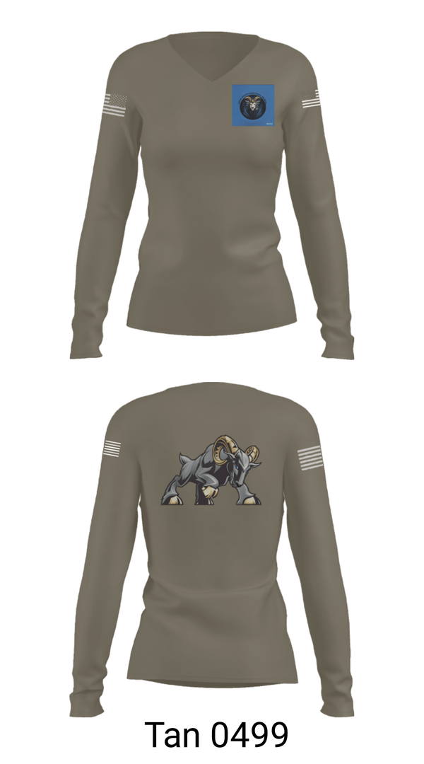 Women's Long Sleeve Vneck Shirt, , Army, Teamtime, Team time, sublimation, custom sports apparel, team uniforms, spirit wear, spiritwear, sports uniforms, custom shirts, team store, custom team store, fundraiser sports, apparel fundraiser