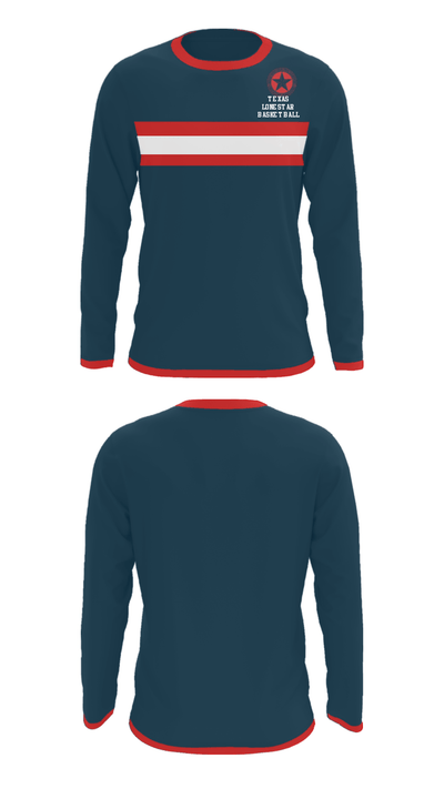 Texas LoneStar Basketball 43166892 Long Sleeve Performance Shirt - 23
