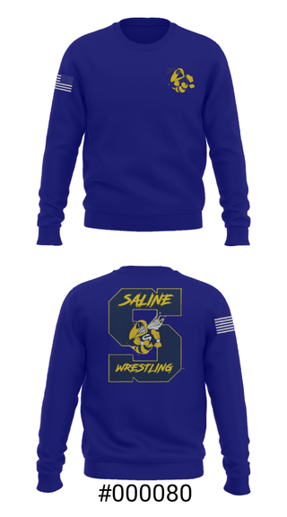 Crew Neck Sweatshirt, Saline Middle School Wrestling, Wrestling, Teamtime, Team time, sublimation, custom sports apparel, team uniforms, spirit wear, spiritwear, sports uniforms, custom shirts, team store, custom team store, fundraiser sports, apparel fundraiser