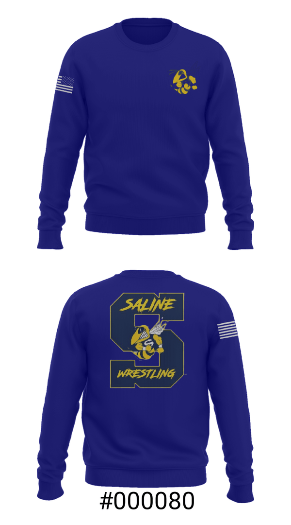 Crew Neck Sweatshirt, Saline Middle School Wrestling, Wrestling, Teamtime, Team time, sublimation, custom sports apparel, team uniforms, spirit wear, spiritwear, sports uniforms, custom shirts, team store, custom team store, fundraiser sports, apparel fundraiser