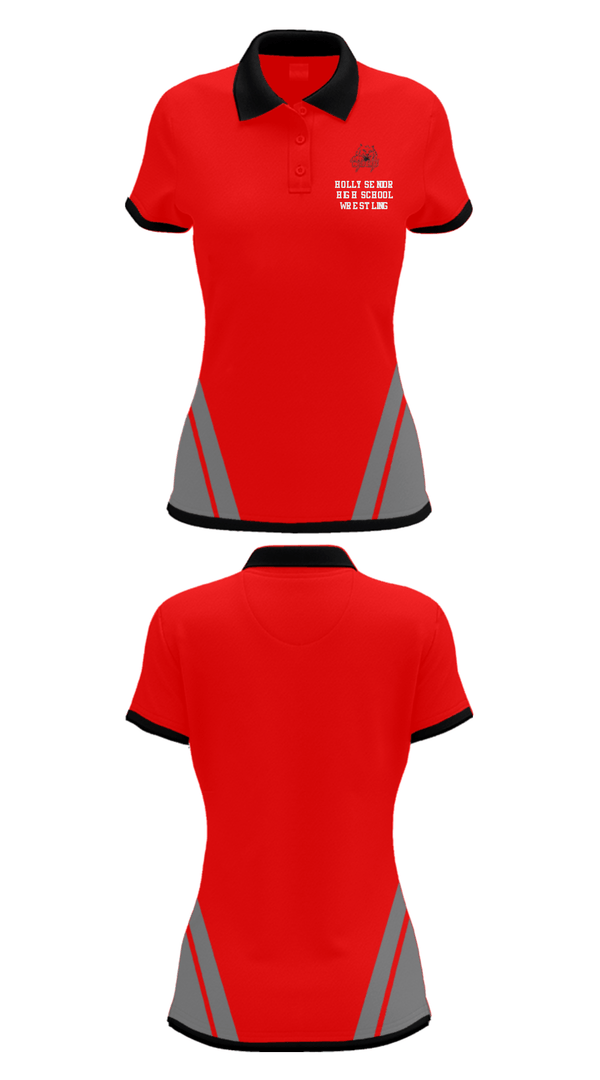 Women's Short Sleeve Performance Polo, Holly Senior High School Wrestling, Wrestling, Teamtime, Team time, sublimation, custom sports apparel, team uniforms, spirit wear, spiritwear, sports uniforms, custom shirts, team store, custom team store, fundraiser sports, apparel fundraiser