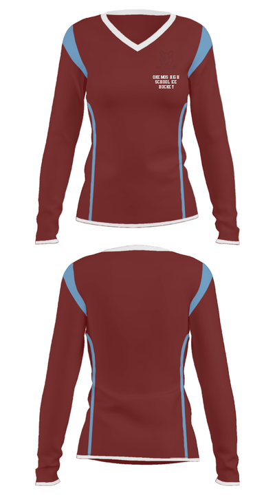 Okemos High School Ice Hockey 55850792 Women's Long Sleeve V-neck Shirt - 32