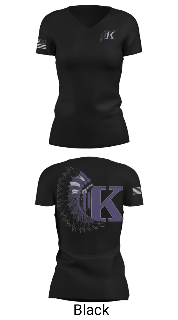 Women's Short Sleeve Vneck Shirt, Keokuk High School, Spirit Store, Teamtime, Team time, sublimation, custom sports apparel, team uniforms, spirit wear, spiritwear, sports uniforms, custom shirts, team store, custom team store, fundraiser sports, apparel fundraiser