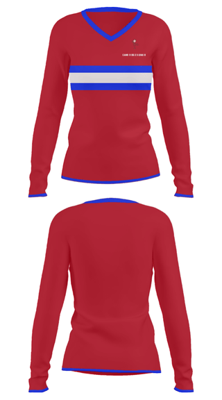 Women's Long Sleeve Vneck Shirt, Cambridge Squash, Tennis, Teamtime, Team time, sublimation, custom sports apparel, team uniforms, spirit wear, spiritwear, sports uniforms, custom shirts, team store, custom team store, fundraiser sports, apparel fundraiser