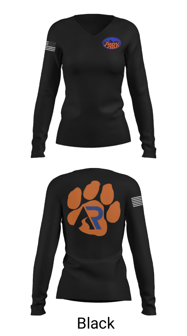 Women's Long Sleeve Vneck Shirt, Washington Park High School Basketball, Women's Basketball, Teamtime, Team time, sublimation, custom sports apparel, team uniforms, spirit wear, spiritwear, sports uniforms, custom shirts, team store, custom team store, fundraiser sports, apparel fundraiser