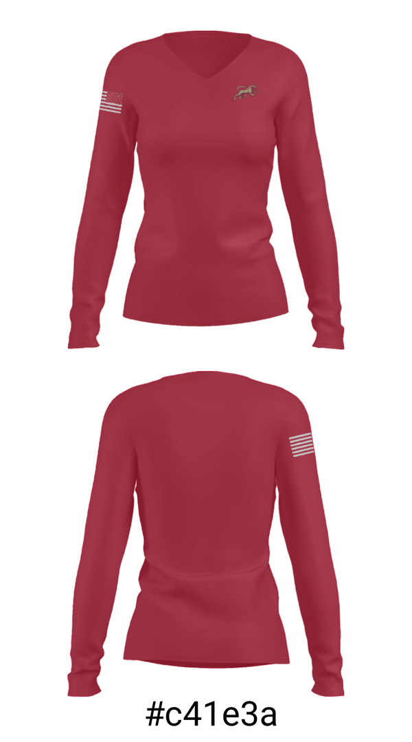 Women's Long Sleeve Vneck Shirt, Pulaski County Middle School, Spirit Store, Teamtime, Team time, sublimation, custom sports apparel, team uniforms, spirit wear, spiritwear, sports uniforms, custom shirts, team store, custom team store, fundraiser sports, apparel fundraiser