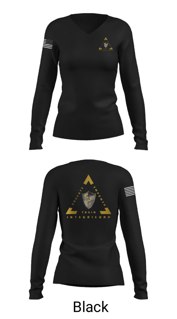Women's Long Sleeve Vneck Shirt, IntegriCorp, , Teamtime, Team time, sublimation, custom sports apparel, team uniforms, spirit wear, spiritwear, sports uniforms, custom shirts, team store, custom team store, fundraiser sports, apparel fundraiser