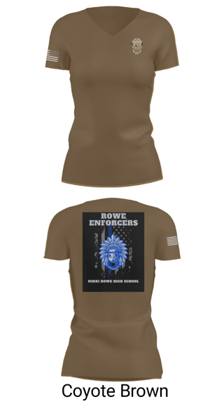 Women's Short Sleeve Vneck Shirt, Rowe Enforcers, Police, Teamtime, Team time, sublimation, custom sports apparel, team uniforms, spirit wear, spiritwear, sports uniforms, custom shirts, team store, custom team store, fundraiser sports, apparel fundraiser