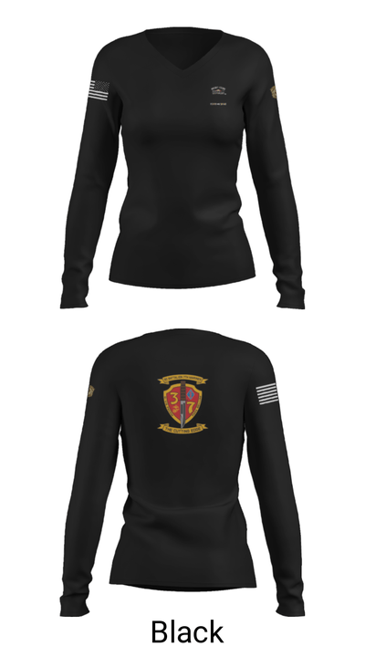 3rd. Battalion 7th. Marines 15768807 Women's Long Sleeve V-neck Shirt - 23