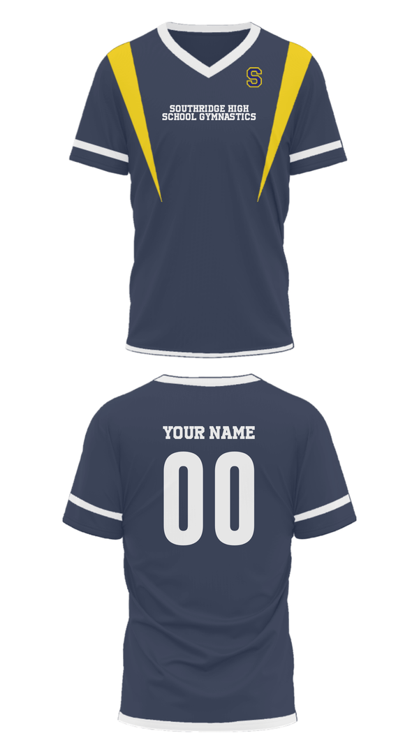 Mens Soccer Jersey, Southridge High School Gymnastics, Spirit Store, Teamtime, Team time, sublimation, custom sports apparel, team uniforms, spirit wear, spiritwear, sports uniforms, custom shirts, team store, custom team store, fundraiser sports, apparel fundraiser
