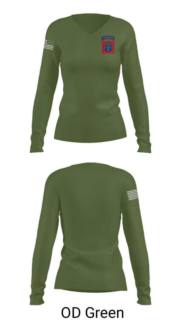 Women's Long Sleeve Vneck Shirt, , Army, Teamtime, Team time, sublimation, custom sports apparel, team uniforms, spirit wear, spiritwear, sports uniforms, custom shirts, team store, custom team store, fundraiser sports, apparel fundraiser