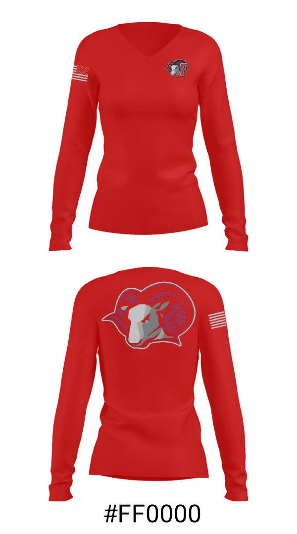 Women's Long Sleeve Vneck Shirt, Franklinton High School Swimming, Swimming, Teamtime, Team time, sublimation, custom sports apparel, team uniforms, spirit wear, spiritwear, sports uniforms, custom shirts, team store, custom team store, fundraiser sports, apparel fundraiser