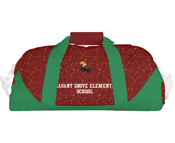 Duffle Bag, Pleasant Grove Elementary School, Spirit Store, Teamtime, Team time, sublimation, custom sports apparel, team uniforms, spirit wear, spiritwear, sports uniforms, custom shirts, team store, custom team store, fundraiser sports, apparel fundraiser