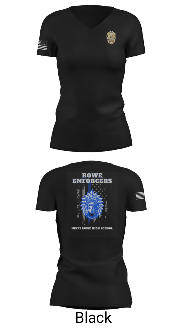 Women's Short Sleeve Vneck Shirt, Rowe Enforcers, Police, Teamtime, Team time, sublimation, custom sports apparel, team uniforms, spirit wear, spiritwear, sports uniforms, custom shirts, team store, custom team store, fundraiser sports, apparel fundraiser