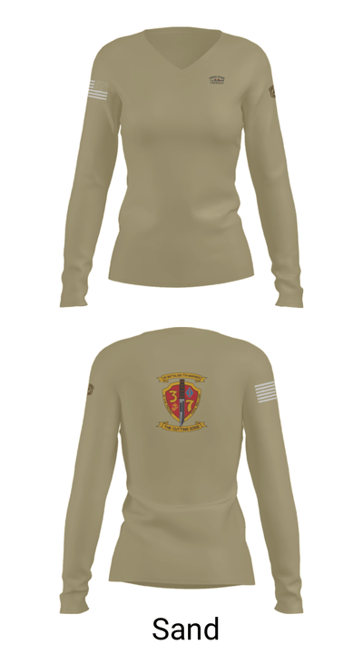 3rd. Battalion 7th. Marines 15768807 Women's Long Sleeve V-neck Shirt - 47