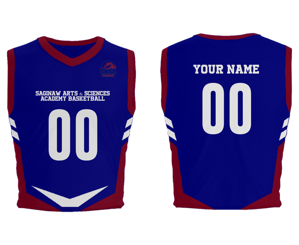 Mens Basketball Jersey, Saginaw Arts & Sciences Academy Basketball, Men's Basketball, Teamtime, Team time, sublimation, custom sports apparel, team uniforms, spirit wear, spiritwear, sports uniforms, custom shirts, team store, custom team store, fundraiser sports, apparel fundraiser