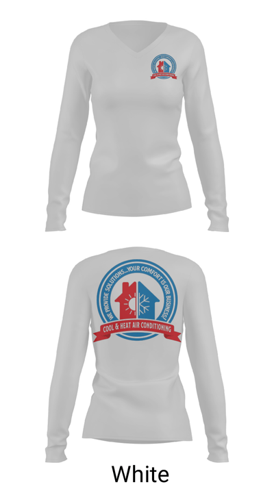 Cool & Heat Air Conditioning 7725079 Women's Long Sleeve V-neck Shirt - 6