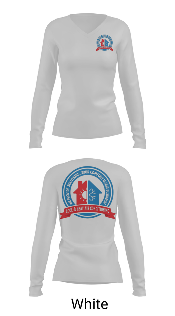 Women's Long Sleeve Vneck Shirt, Cool & Heat Air Conditioning, , Teamtime, Team time, sublimation, custom sports apparel, team uniforms, spirit wear, spiritwear, sports uniforms, custom shirts, team store, custom team store, fundraiser sports, apparel fundraiser