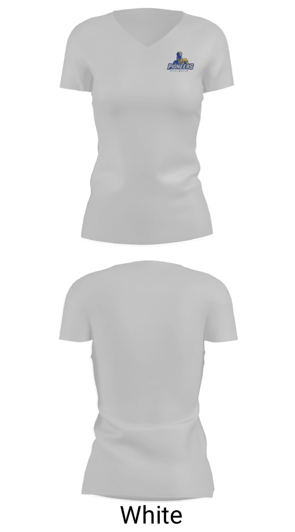 Women's Short Sleeve Vneck Shirt, Stillwater High School, Spirit Store, Teamtime, Team time, sublimation, custom sports apparel, team uniforms, spirit wear, spiritwear, sports uniforms, custom shirts, team store, custom team store, fundraiser sports, apparel fundraiser