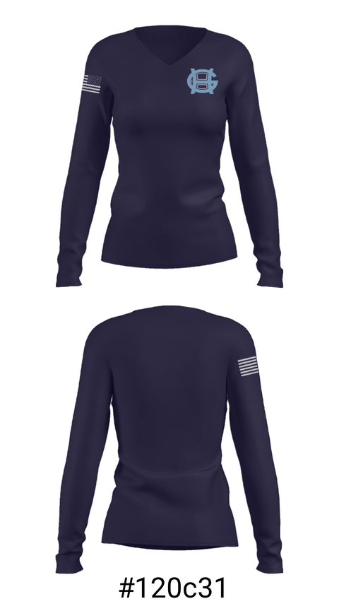 Women's Long Sleeve Vneck Shirt, Gig Harbor High School Bowling, Bowling, Teamtime, Team time, sublimation, custom sports apparel, team uniforms, spirit wear, spiritwear, sports uniforms, custom shirts, team store, custom team store, fundraiser sports, apparel fundraiser