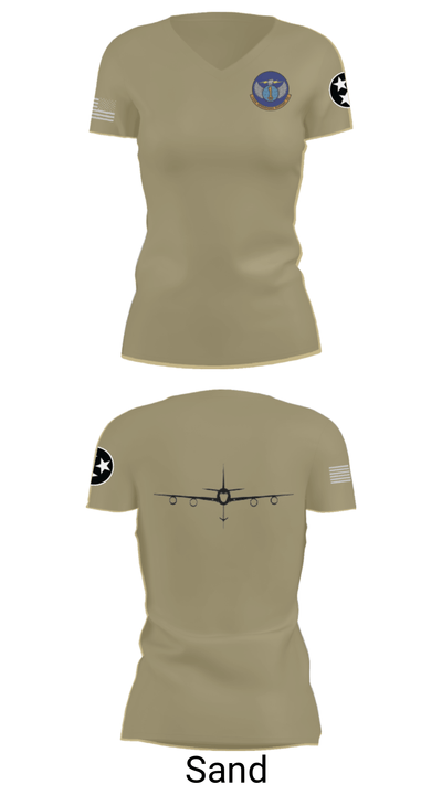 134 Operations Support Squadron 6553246 Women's Short Sleeve V-neck Shirt - 44