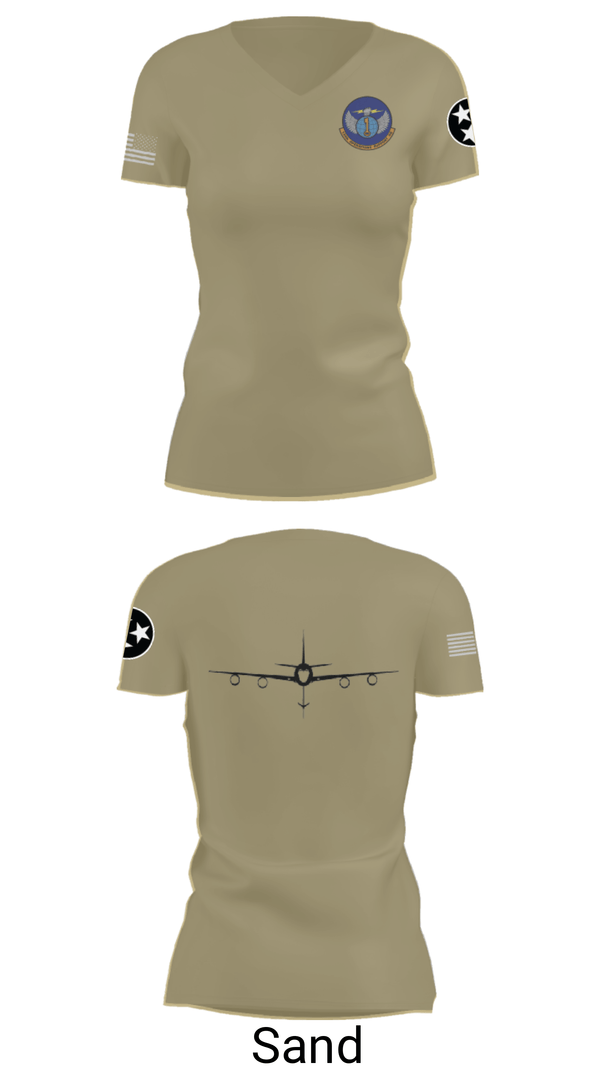 Women's Short Sleeve Vneck Shirt, 134 Operations Support Squadron, Air Force, Teamtime, Team time, sublimation, custom sports apparel, team uniforms, spirit wear, spiritwear, sports uniforms, custom shirts, team store, custom team store, fundraiser sports, apparel fundraiser