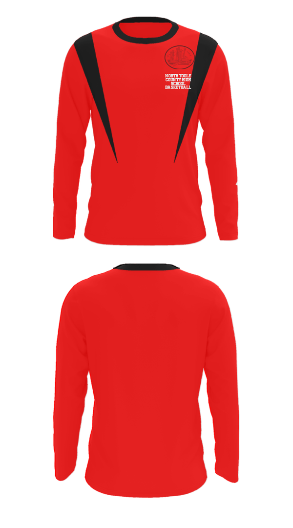 Long Sleeve Performance Shirt, North Toole County High School Basketball, Men's Basketball, Teamtime, Team time, sublimation, custom sports apparel, team uniforms, spirit wear, spiritwear, sports uniforms, custom shirts, team store, custom team store, fundraiser sports, apparel fundraiser