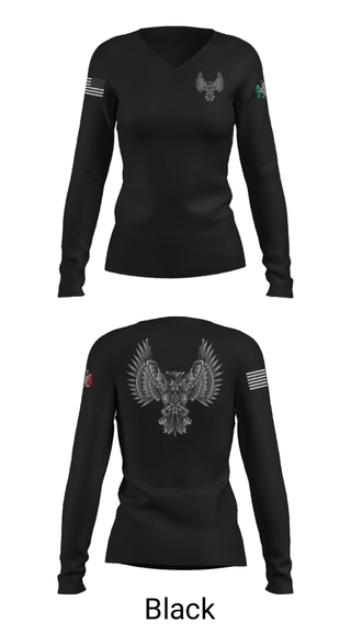 Women's Long Sleeve Vneck Shirt, Design Roofing LLC, , Teamtime, Team time, sublimation, custom sports apparel, team uniforms, spirit wear, spiritwear, sports uniforms, custom shirts, team store, custom team store, fundraiser sports, apparel fundraiser