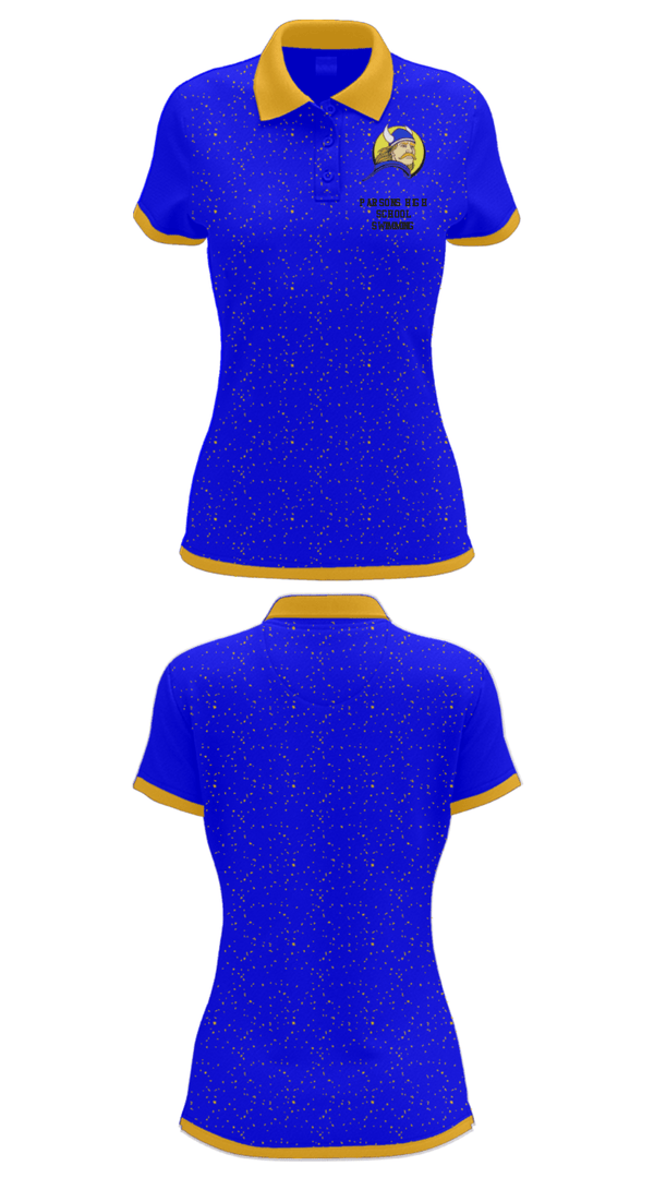Women's Short Sleeve Performance Polo, Parsons High School Swimming, Swimming, Teamtime, Team time, sublimation, custom sports apparel, team uniforms, spirit wear, spiritwear, sports uniforms, custom shirts, team store, custom team store, fundraiser sports, apparel fundraiser