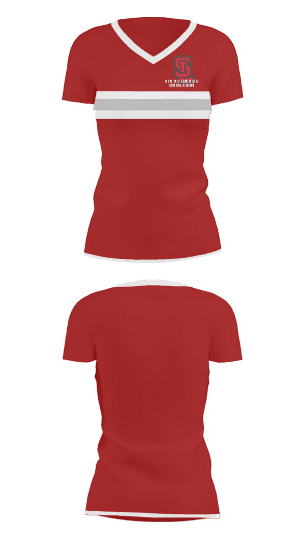 Women's Short Sleeve Vneck Shirt, Spring Lake High School Hockey, Ice Hockey, Teamtime, Team time, sublimation, custom sports apparel, team uniforms, spirit wear, spiritwear, sports uniforms, custom shirts, team store, custom team store, fundraiser sports, apparel fundraiser