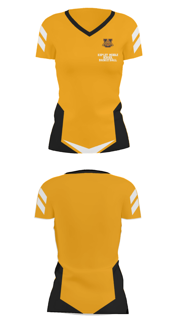Women's Short Sleeve Vneck Shirt, Kepley Middle School Basketball, Women's Basketball, Teamtime, Team time, sublimation, custom sports apparel, team uniforms, spirit wear, spiritwear, sports uniforms, custom shirts, team store, custom team store, fundraiser sports, apparel fundraiser