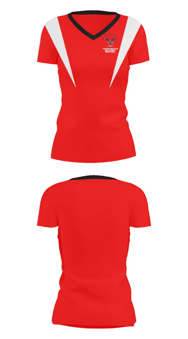 Women's Short Sleeve Vneck Shirt, Palmyra-Macedon High School Basketball, Women's Basketball, Teamtime, Team time, sublimation, custom sports apparel, team uniforms, spirit wear, spiritwear, sports uniforms, custom shirts, team store, custom team store, fundraiser sports, apparel fundraiser